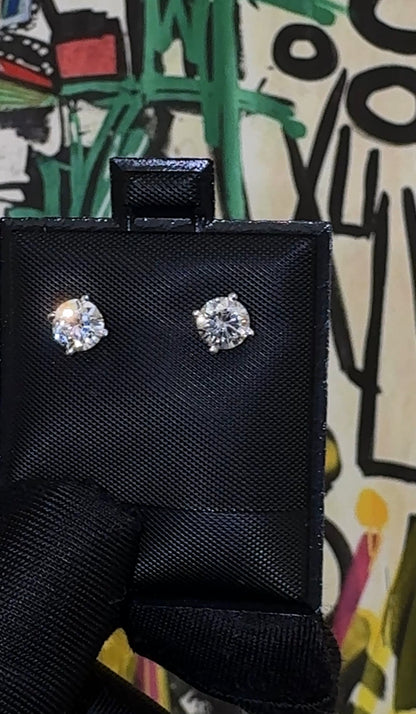 Exquisite 1.45 Carat Total Weight Natural Diamond Studs – Set in 14K White Gold