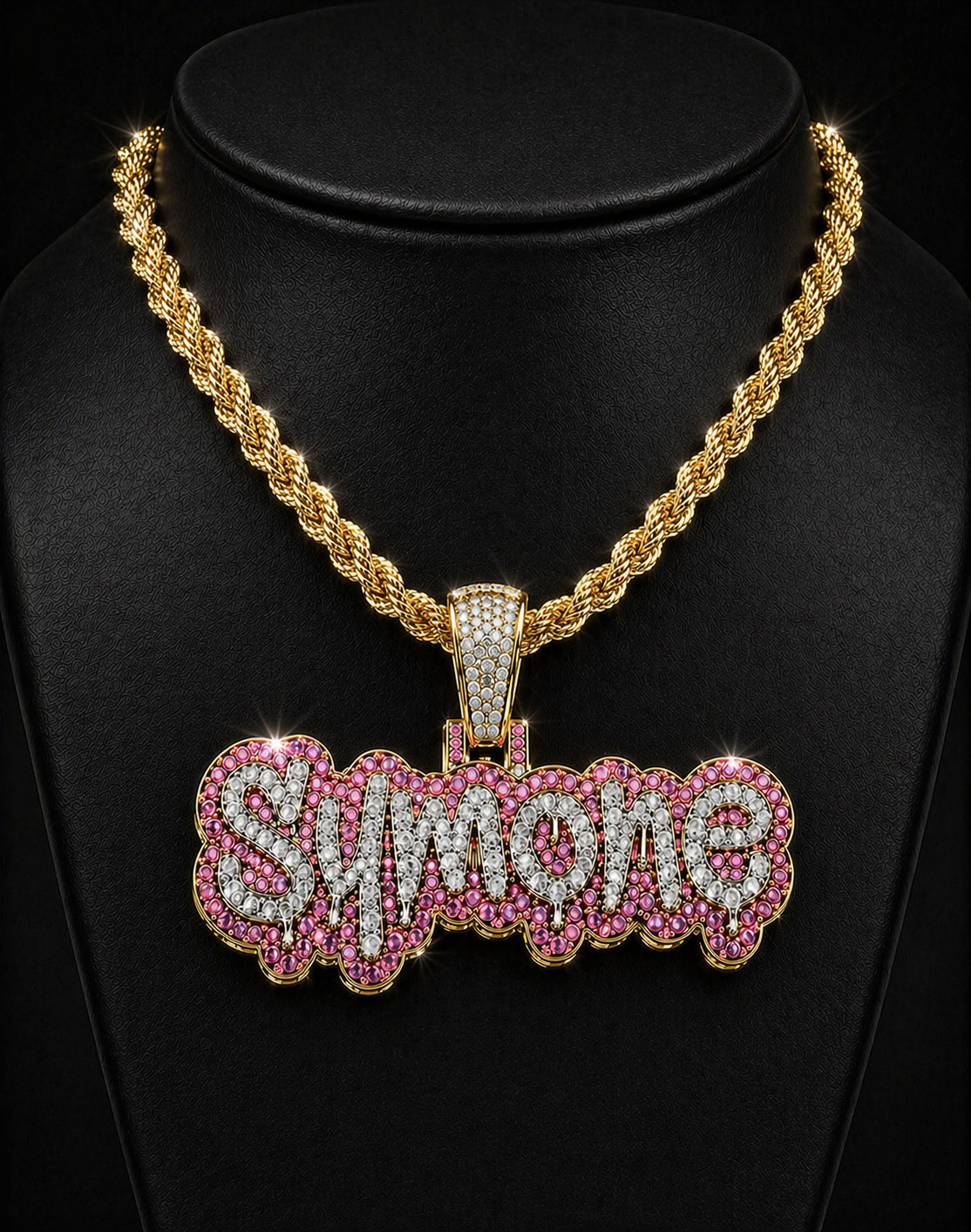 10k Gold VS1 Natural Diamond 3” Wide Custom Pendant Deposit