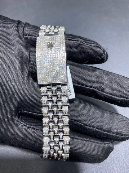 Rolex Diamond Datejust Watch – Fully Iced Bracelet & Bezel (Multiple Dial Options)