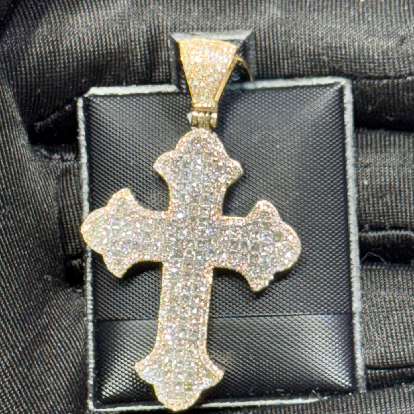 14K Yellow Gold Diamond Cross Pendant – 2.45 CT