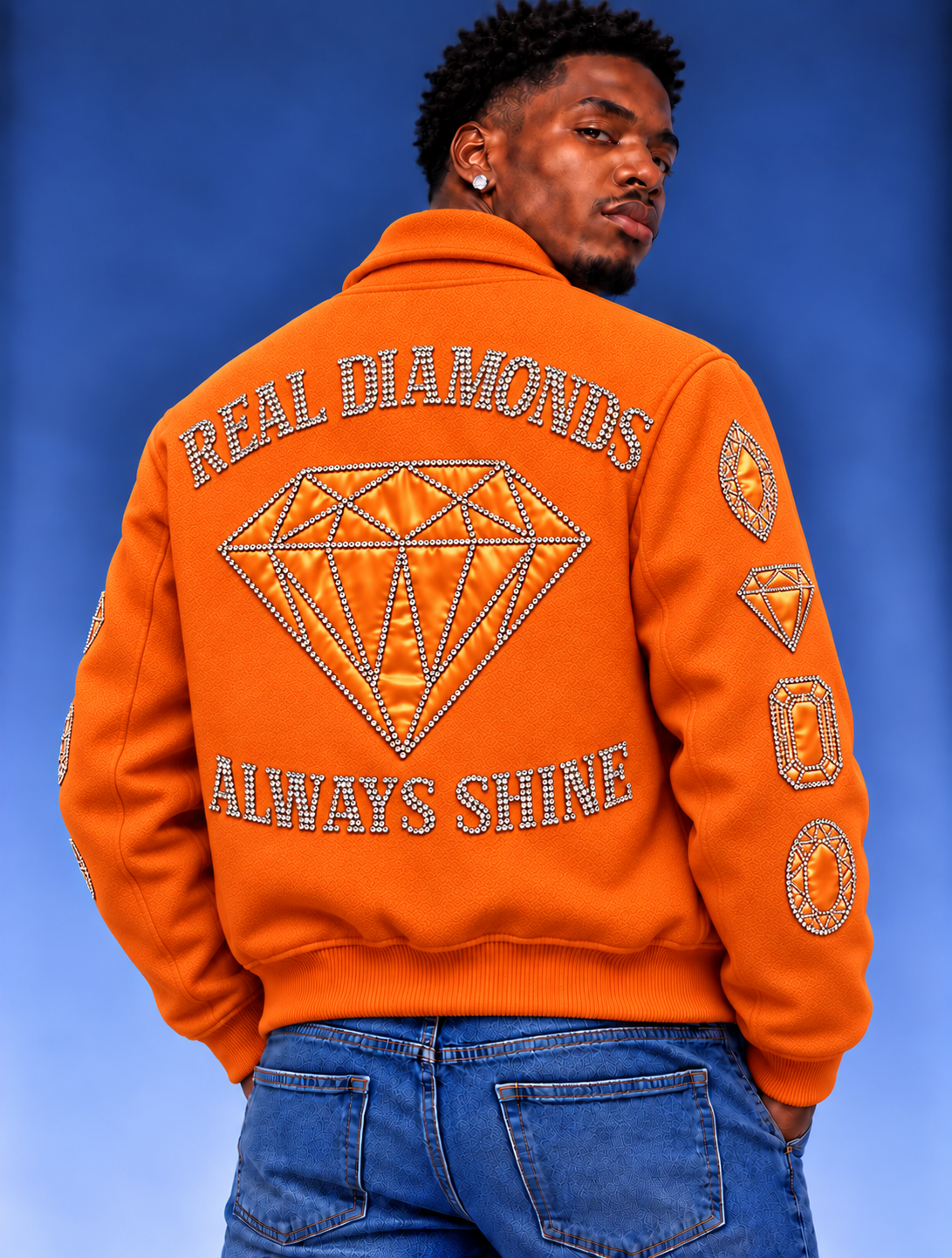 “Real Diamonds Always Shine™ Luxury Men’s Wool Jacket | Limited Edition