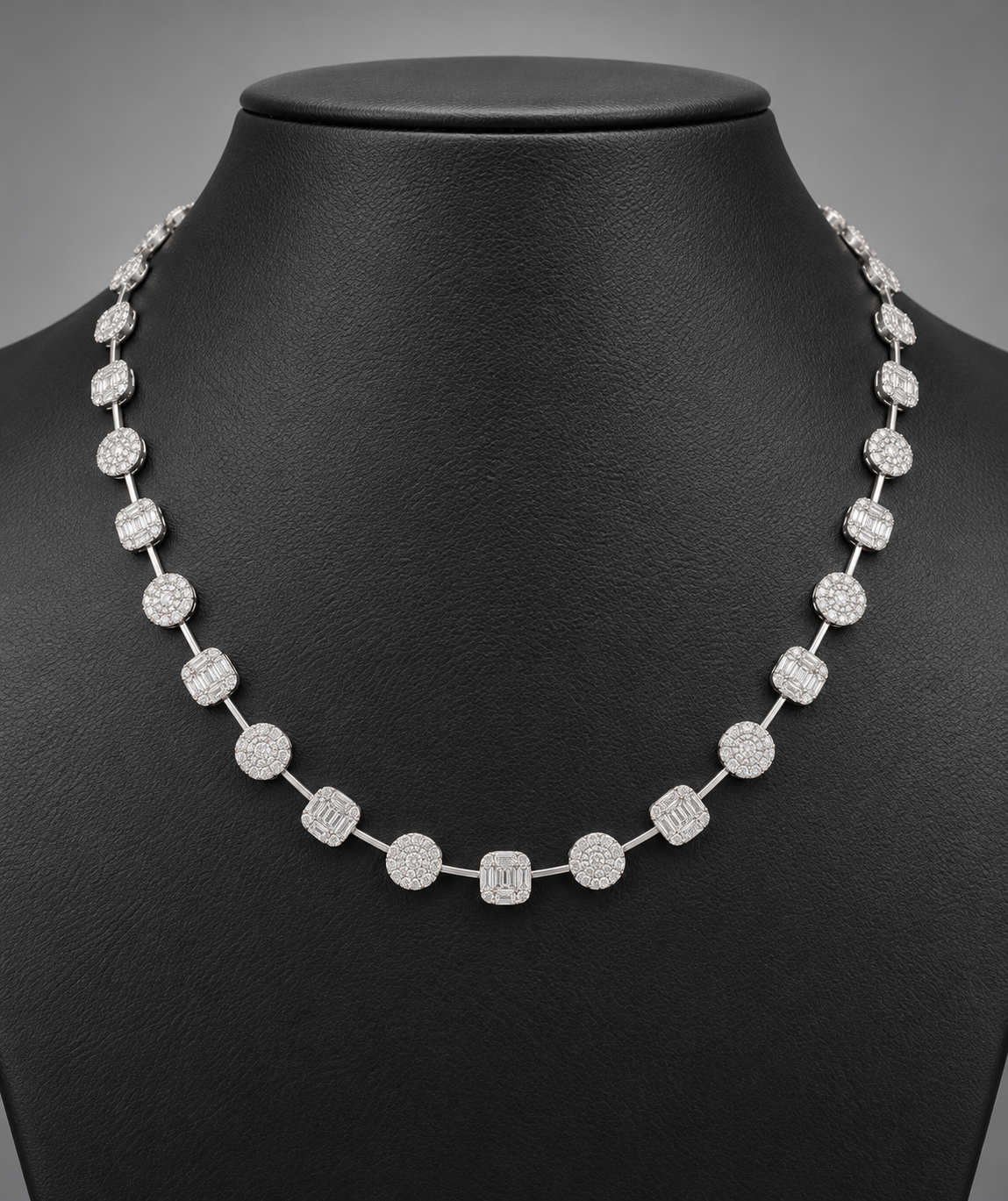 14K White Gold Diamond Necklace – Approx. VS1 4.20 CTW | 17 Inch