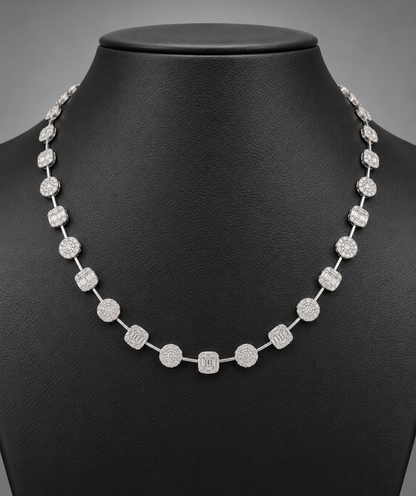 14K White Gold Diamond Necklace – Approx. VS1 4.20 CTW | 17 Inch