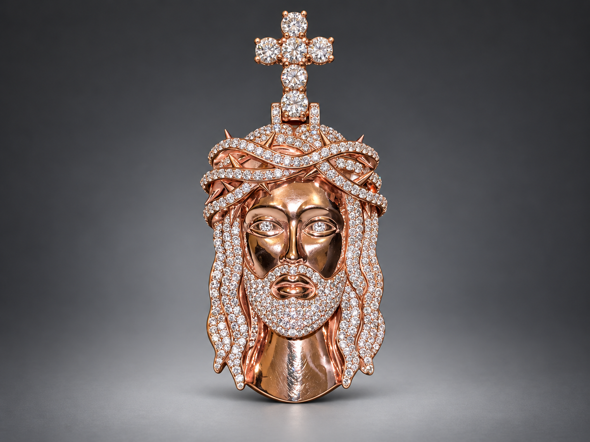 Crown Of Light 1-of-1 Lazo The Jeweller Super Jesus Pendant – Gold & Diamond Masterpiece