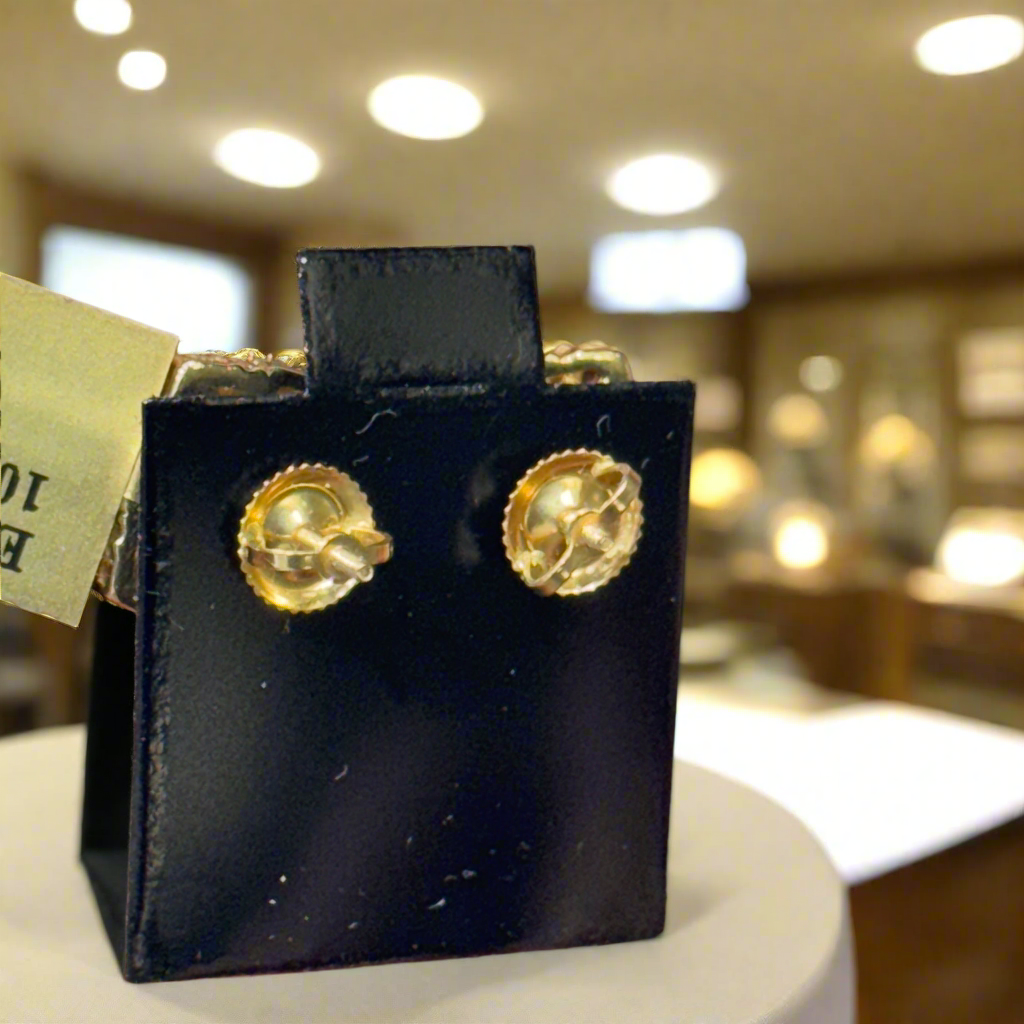 1.13ct Yellow Gold Round Cluster Diamond Earrings – Iced Out Hip Hop Studs