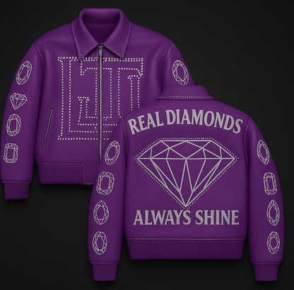Real Diamonds Always Shine™ Luxury Leather Jacket Limited Edition