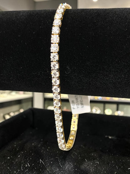 Lab Diamond 7.5” 7.02 Carat 14K Yellow Gold Tennis Bracelet – 7.88 Grams