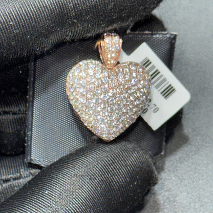 14K Rose Gold .85” Bubble Pendant with 2.70 CT Natural Diamonds & Openable Design