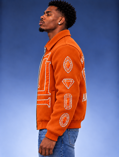 “Real Diamonds Always Shine™ Luxury Men’s Wool Jacket | Limited Edition