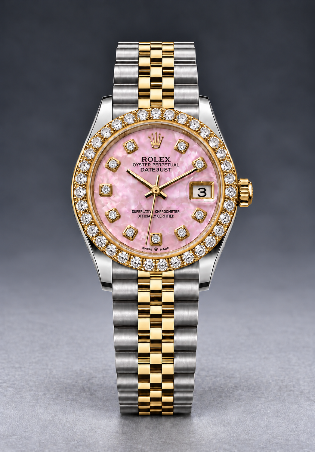 Rolex Datejust 31mm Two-Tone Champagne Dial with Diamond Bezel & Jubilee Bracelet