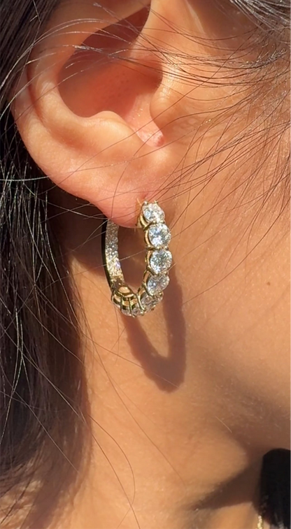 “Eclat Noir” 25 Pointer Natural Diamond Hoops