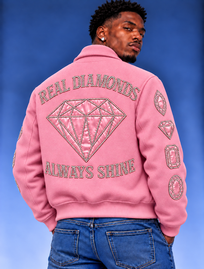“Real Diamonds Always Shine™ Luxury Men’s Wool Jacket | Limited Edition