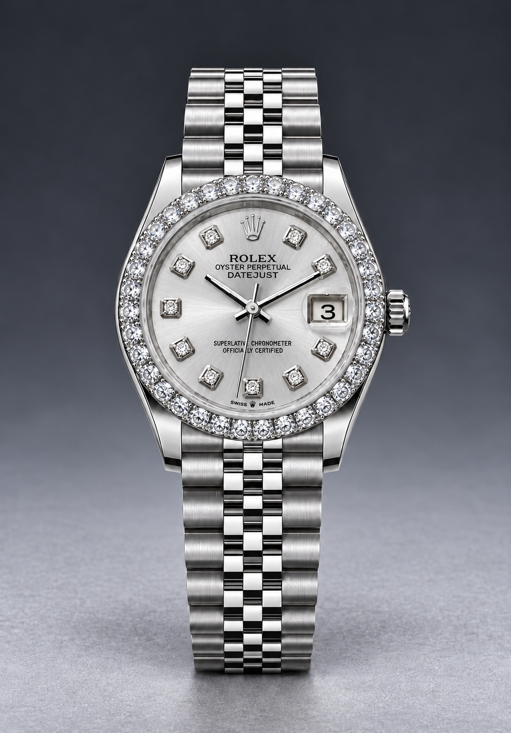 Rolex Datejust 31MM Diamond Silver Dial Super Jubilee Bracelet