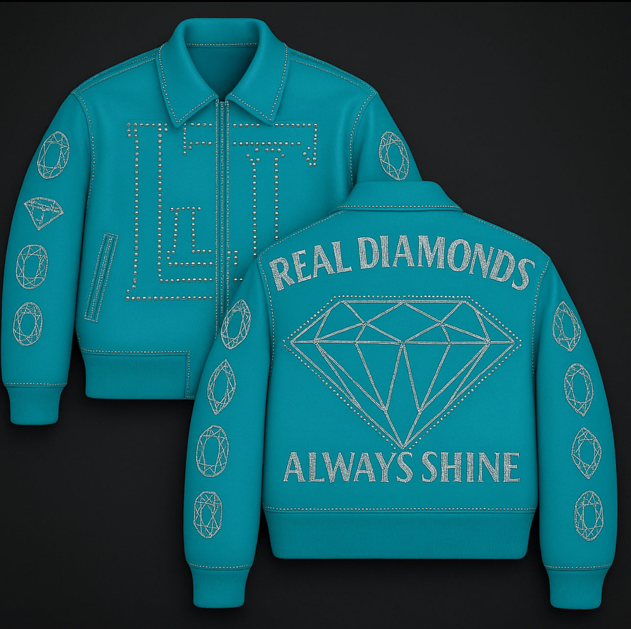 Real Diamonds Always Shine™ Luxury Leather Jacket Limited Edition