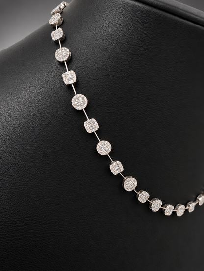 14K White Gold Diamond Necklace – Approx. VS1 4.20 CTW | 17 Inch