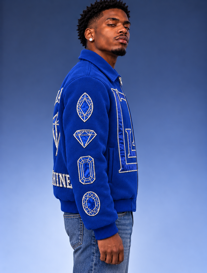 “Real Diamonds Always Shine™ Luxury Men’s Wool Jacket | Limited Edition