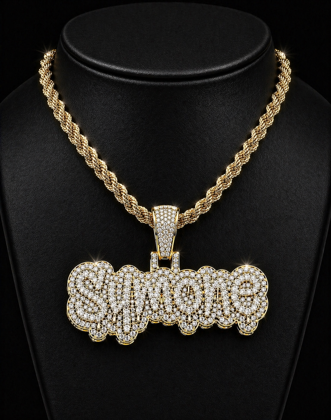 10k Gold VS1 Natural Diamond 3” Wide Custom Pendant Deposit