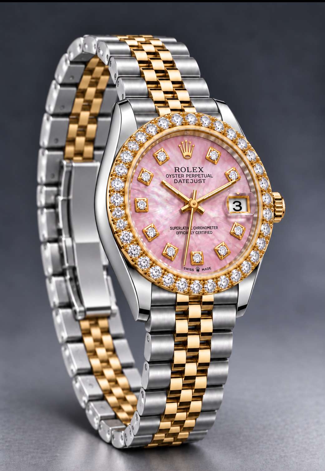 Rolex Datejust 31mm Two-Tone Champagne Dial with Diamond Bezel & Jubilee Bracelet