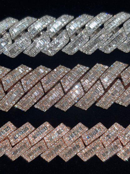 Natural Diamond & Baguette Miami Cuban Chain