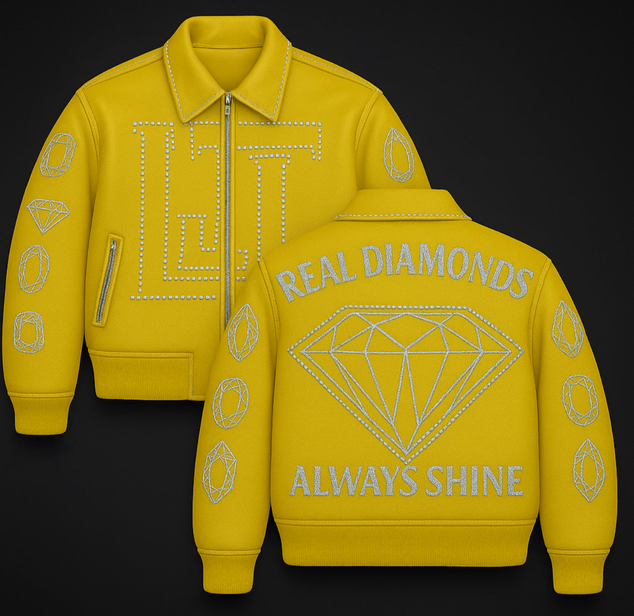 Real Diamonds Always Shine™ Luxury Leather Jacket Limited Edition