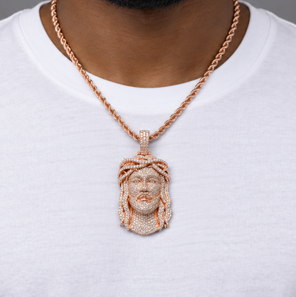 Lazo The Jeweller Bussdown Jesus Pendant - 10K Gold & VS Natural Diamond Masterpiece