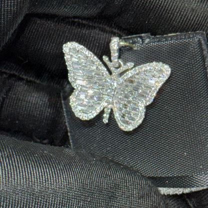 14K Gold Diamond Butterfly Pendant – Yellow Gold & White Gold Options