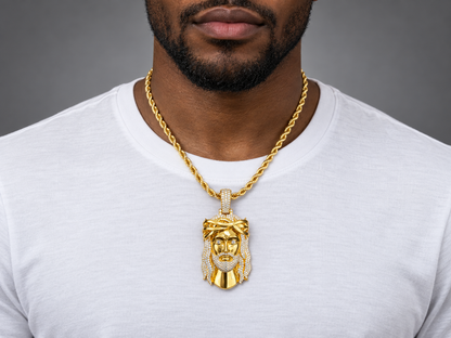 Lazo The Jeweller Jesus Pendant - Gold & Diamond Masterpiece