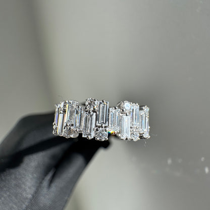 Baguette & Round Diamond” Lazo Semi Eternity Band