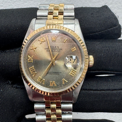 Rolex 36MM Datejust Two-Tone Steel & Yellow Gold – Roman Numeral Dial | Vintage Automatic Watch