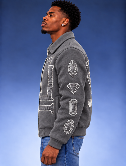 “Real Diamonds Always Shine™ Luxury Men’s Wool Jacket | Limited Edition
