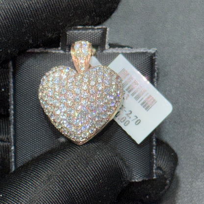 14K Rose Gold .85” Bubble Pendant with 2.70 CT Natural Diamonds & Openable Design