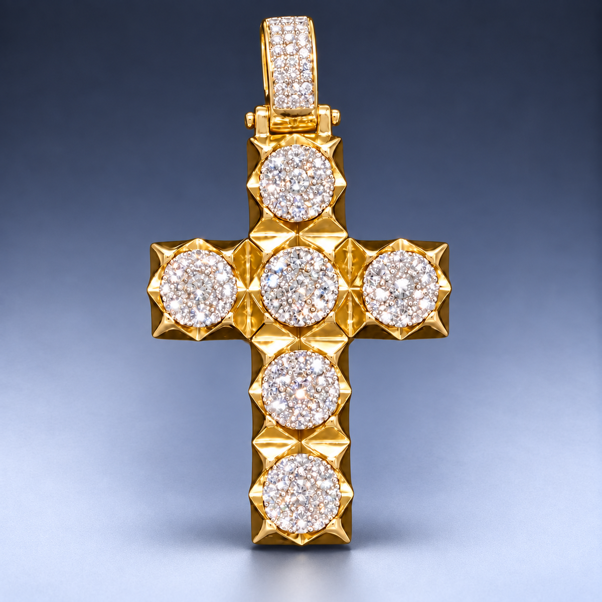 10K Yellow Gold Diamond Cross Pendant