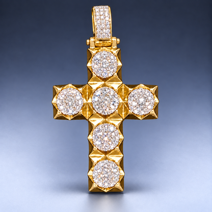 10K Yellow Gold Diamond Cross Pendant