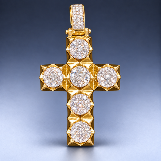 10K Yellow Gold Diamond Cross Pendant