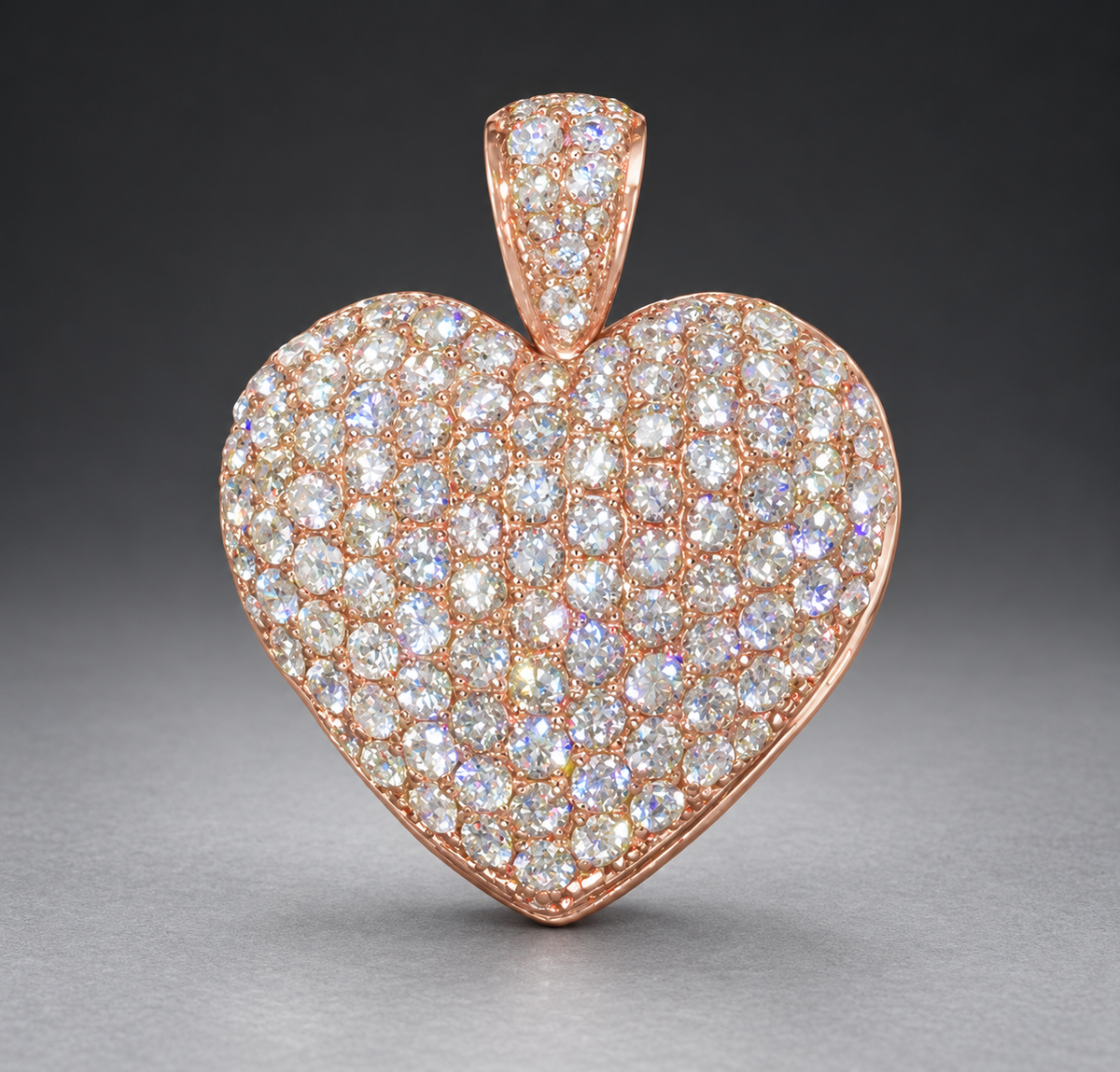 14K Rose Gold Bubble Pendant with 2.70 CT Natural Diamonds & Openable Design