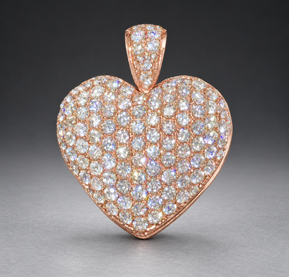 14K Rose Gold Bubble Pendant with 2.70 CT Natural Diamonds & Openable Design