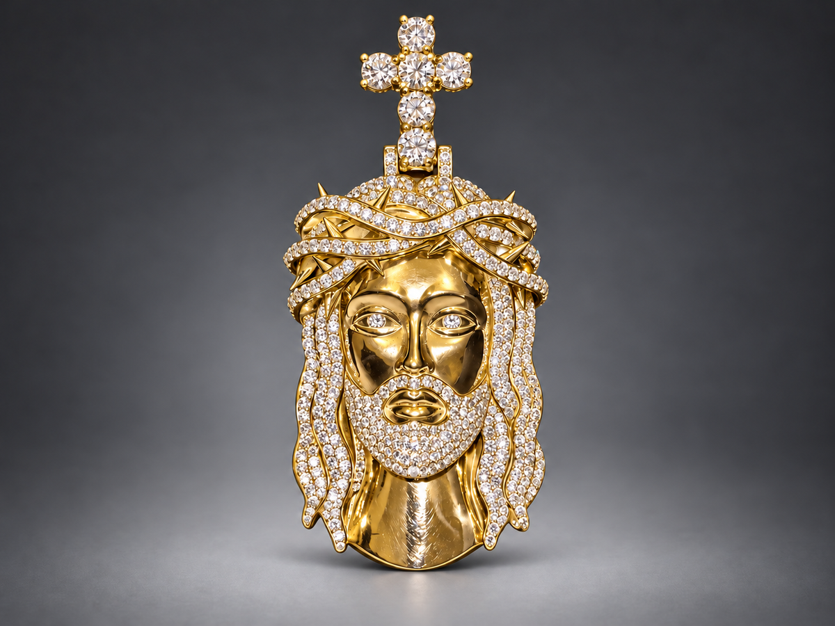 Crown Of Light 1-of-1 Lazo The Jeweller Super Jesus Pendant – Gold & Diamond Masterpiece