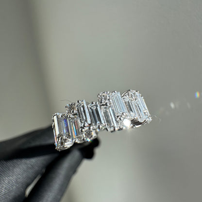 Baguette & Round Diamond” Lazo Semi Eternity Band