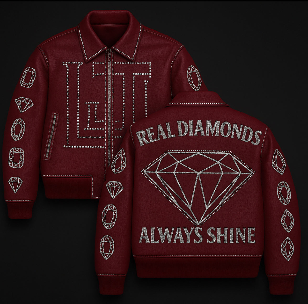 Real Diamonds Always Shine™ Luxury Leather Jacket Limited Edition