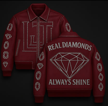 Real Diamonds Always Shine™ Luxury Leather Jacket Limited Edition