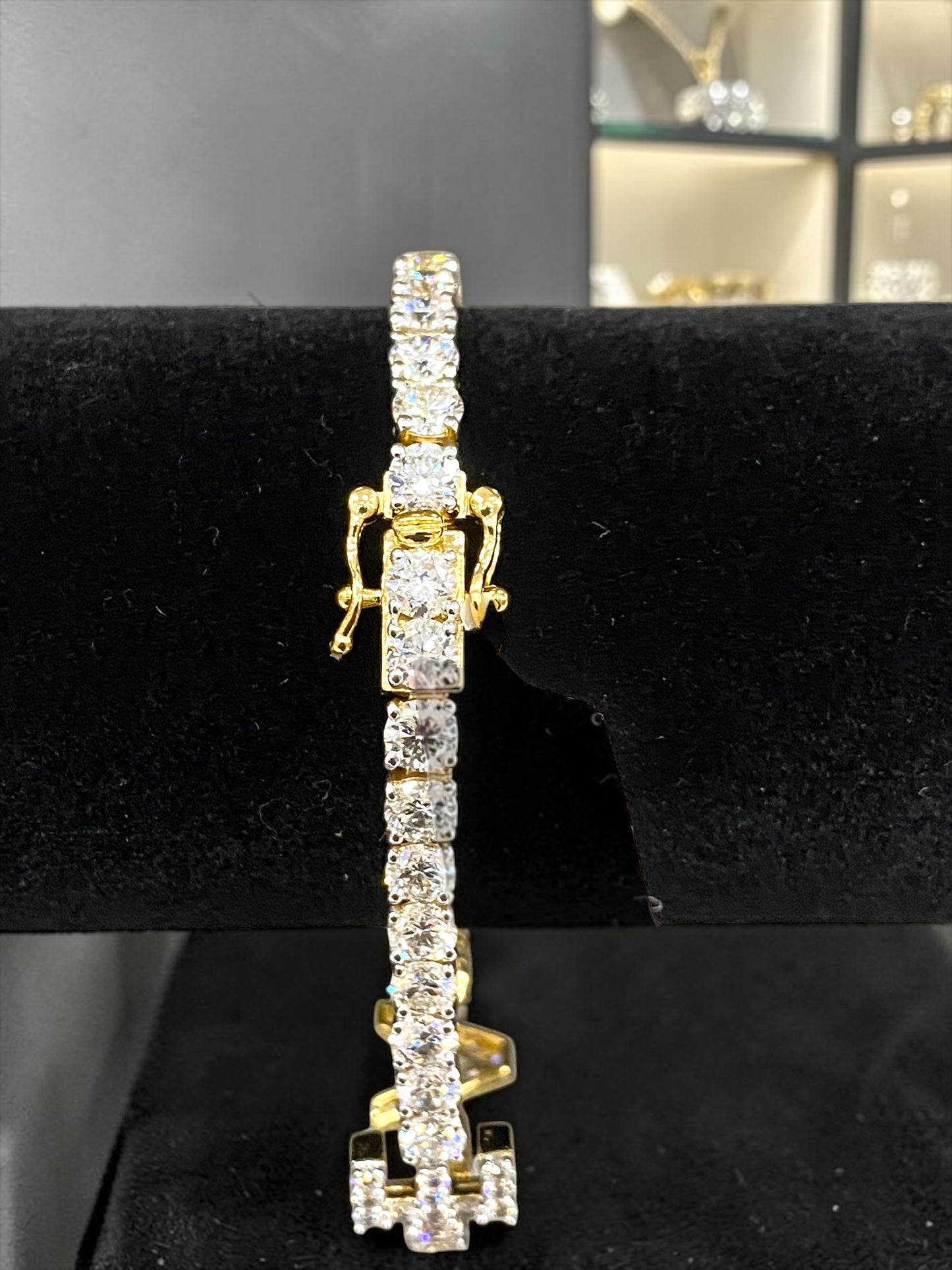 11.70 Carat VS1 Lab Diamond “LOVE” Tennis Bracelet – 7.5” | 14K White Gold Plated 925 Silver | 14.40 Grams