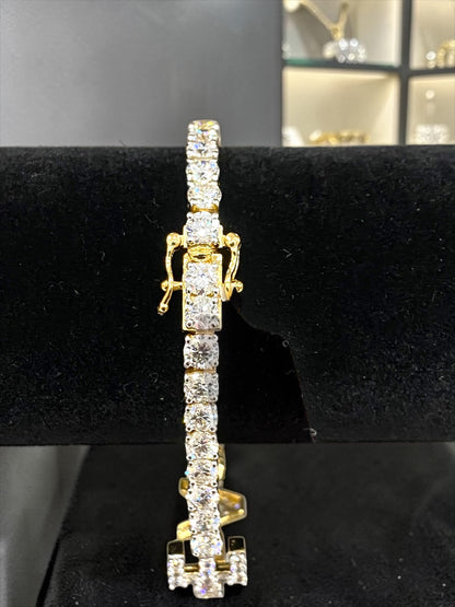 11.70 Carat VS1 Lab Diamond “LOVE” Tennis Bracelet – 7.5” | 14K White Gold Plated 925 Silver | 14.40 Grams