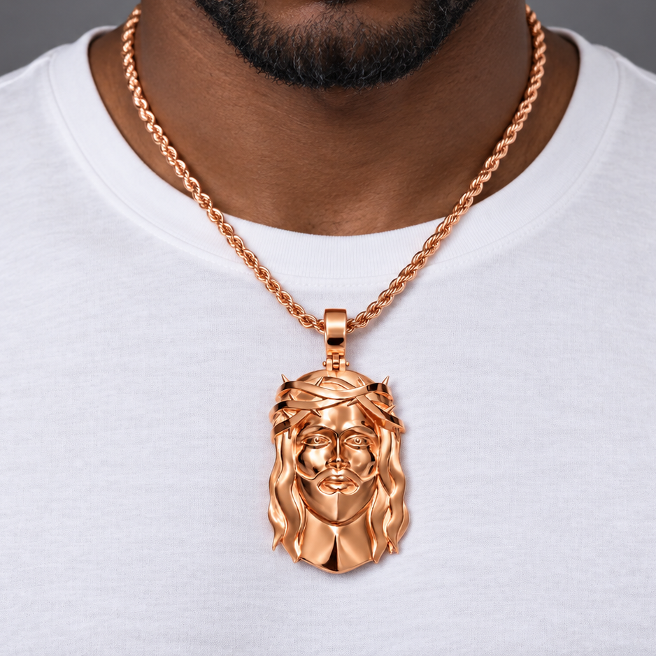 Gold Lazo Jesus Pendant - Designed by Lazo The Jeweller
