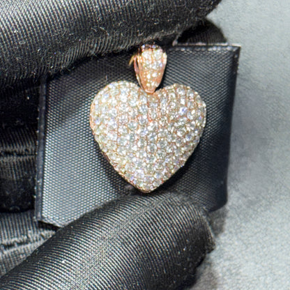 14K Rose Gold .85” Bubble Pendant with 2.70 CT Natural Diamonds & Openable Design