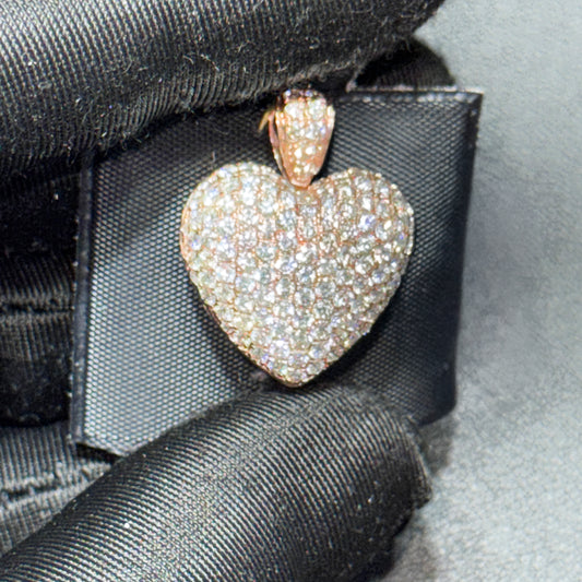 14K Rose Gold .85” Bubble Pendant with 2.70 CT Natural Diamonds & Openable Design