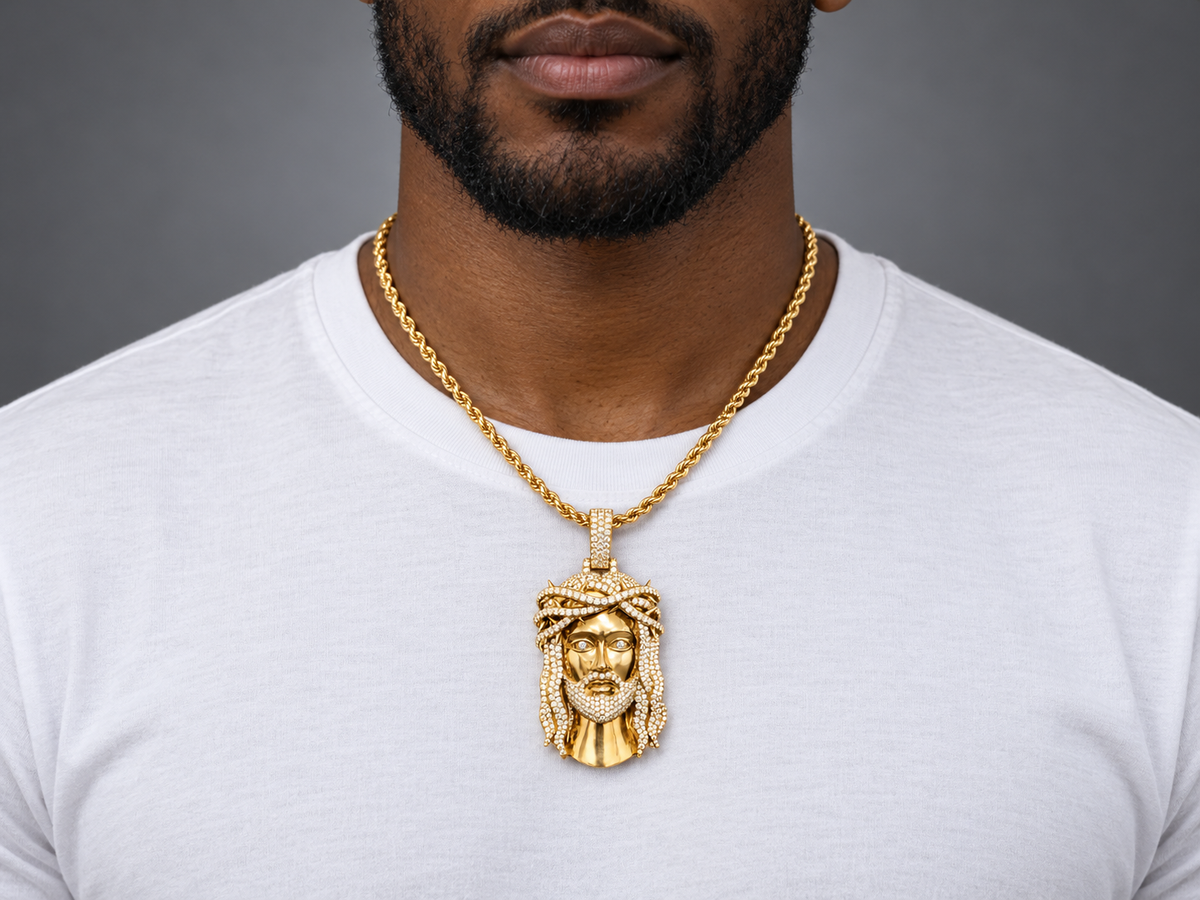 Exclusive 1-of-1 Lazo The Jeweller Jesus Pendant - Gold & Diamond Masterpiece