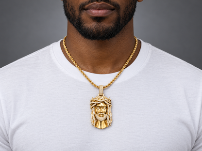 Exclusive 1-of-1 Lazo The Jeweller Jesus Pendant - Gold & Diamond Masterpiece