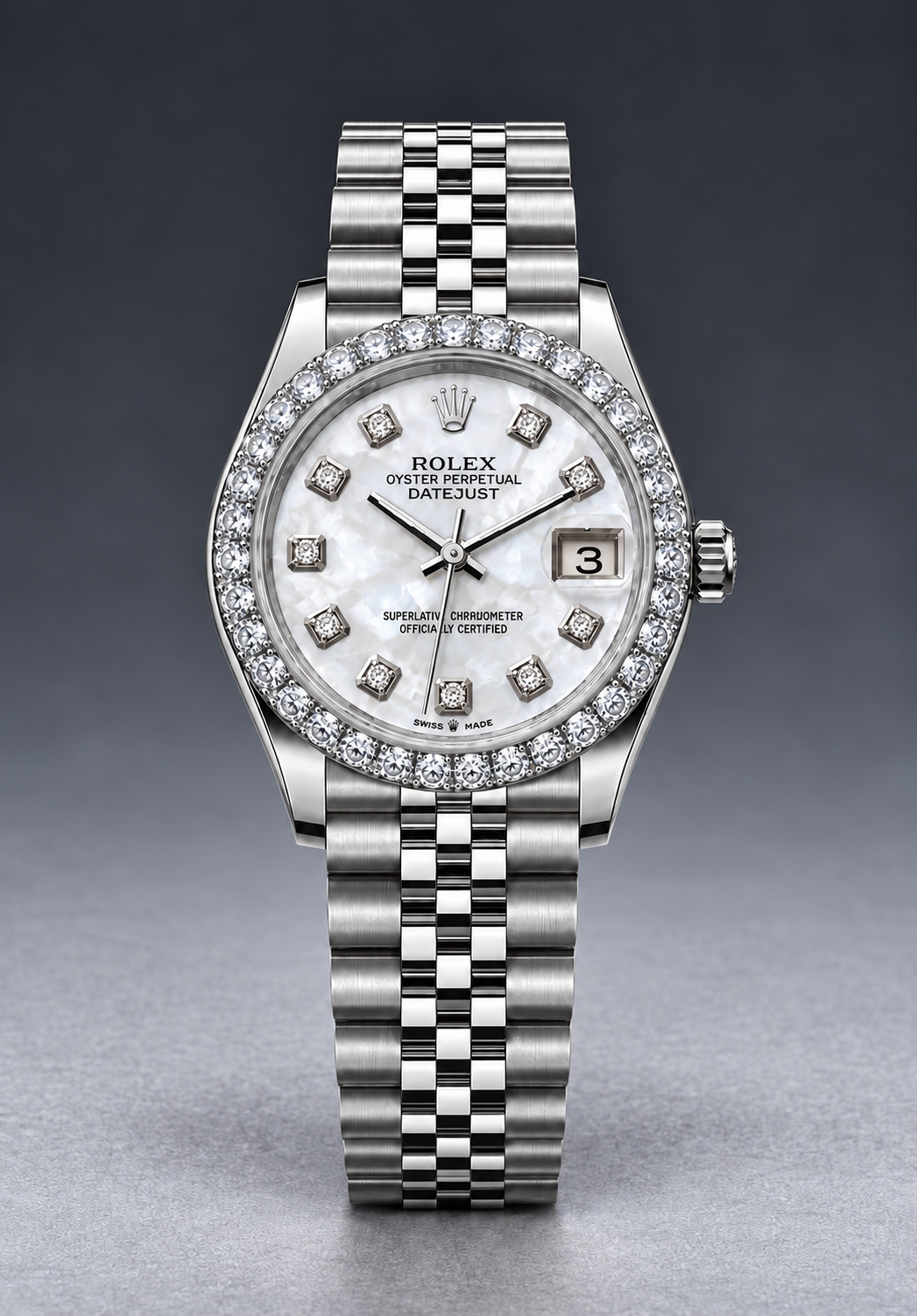 Rolex Datejust 31MM Diamond Silver Dial Super Jubilee Bracelet