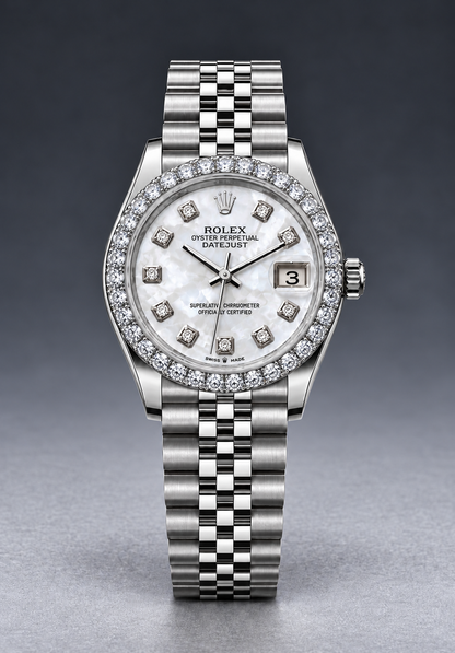 Rolex Datejust 31MM Diamond Silver Dial Super Jubilee Bracelet