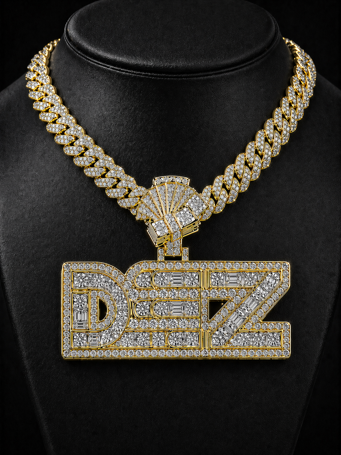10k Gold VS1 Natural Diamond 2.5x 3” Wide Custom Order Pendant Deposit